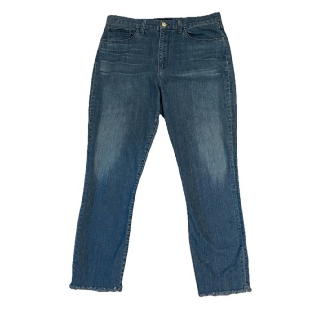 3x1 NYC Womens Jeans Size 32 Blue Raw Frayed Hem Straight Crop Ankle Denim